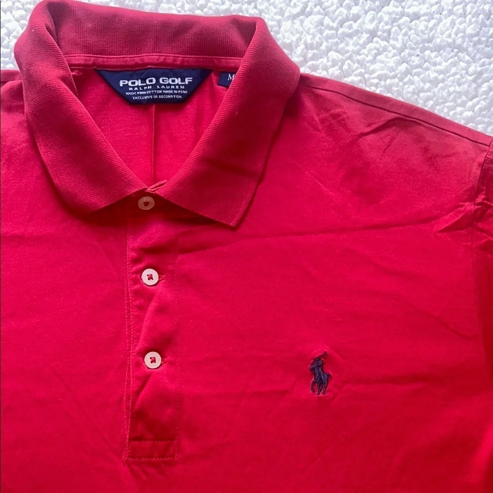 Ralph Lauren Red Polo Shirt with Classic Collar and Logo